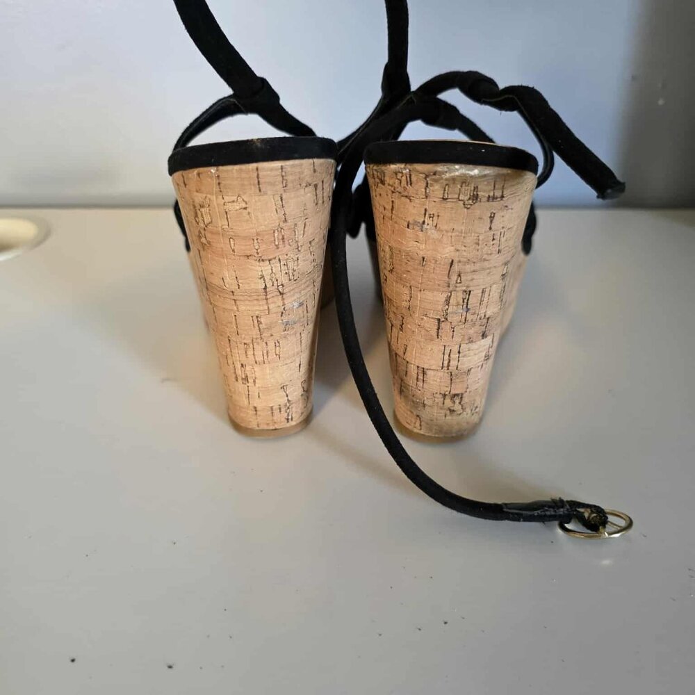EUC H&M Strappy Wedge Sandlas with Cork Heels - Picture 6 of 7